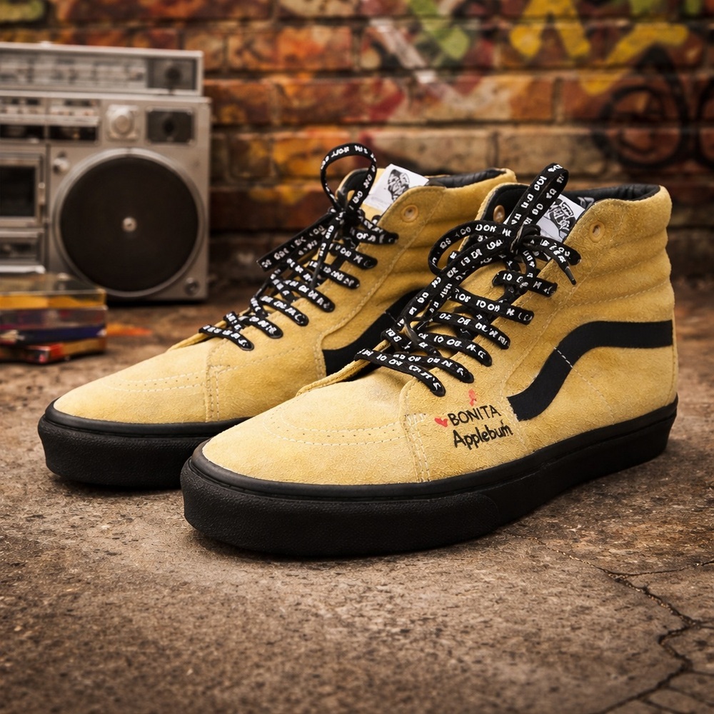 Vans Sk8-Hi A Tribe Called Quest “Bonita Applebum” Yellow Suede Size 12